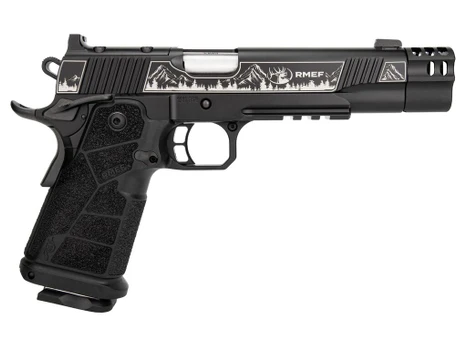 Kimber Mfg, Inc 3600305 DS Warrior Camp Guard Elite Full Size 10mm Auto 18+1 5" Matte Stainless Compensated Barrel, KimPro Black Stainless Steel Engraved Lightening Cut/Optic Ready/Serrated Slide, Bla