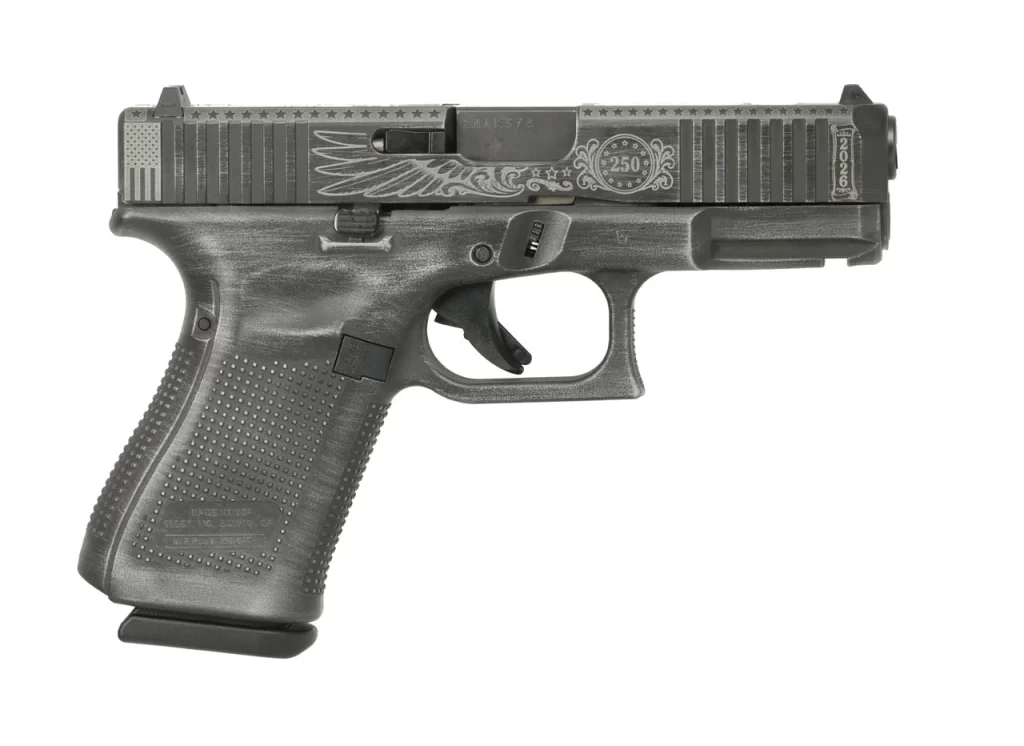 Glock 19 V 250th 9mm, 4" Barrel, 15 rnd - Battleworn Silver [MPN:UV1950203-250]